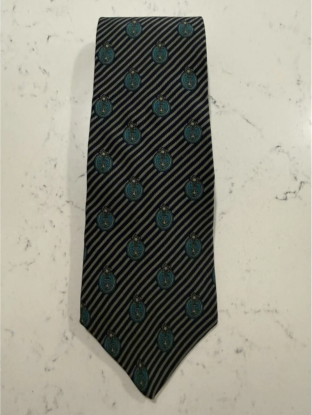 Givenchy Monsieur Anchor MSD Blue Silk Blend Men's tie